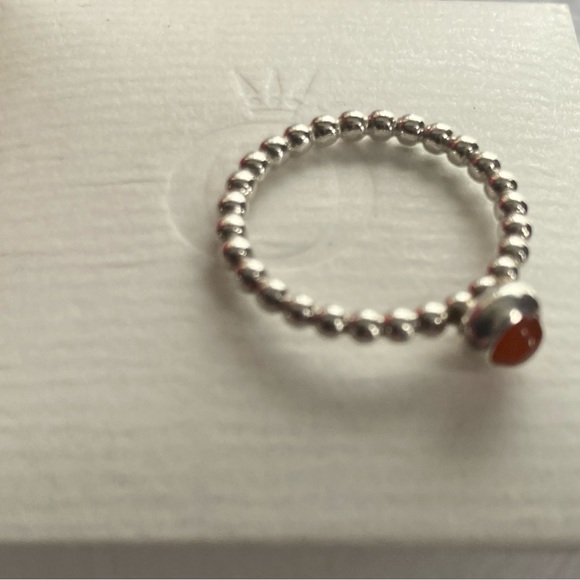 ♦️RARE♦️RETIRED♦️AUTHENTIC PANDORA CARNELIAN BUBBLE TWIST RING - Picture 10 of 11